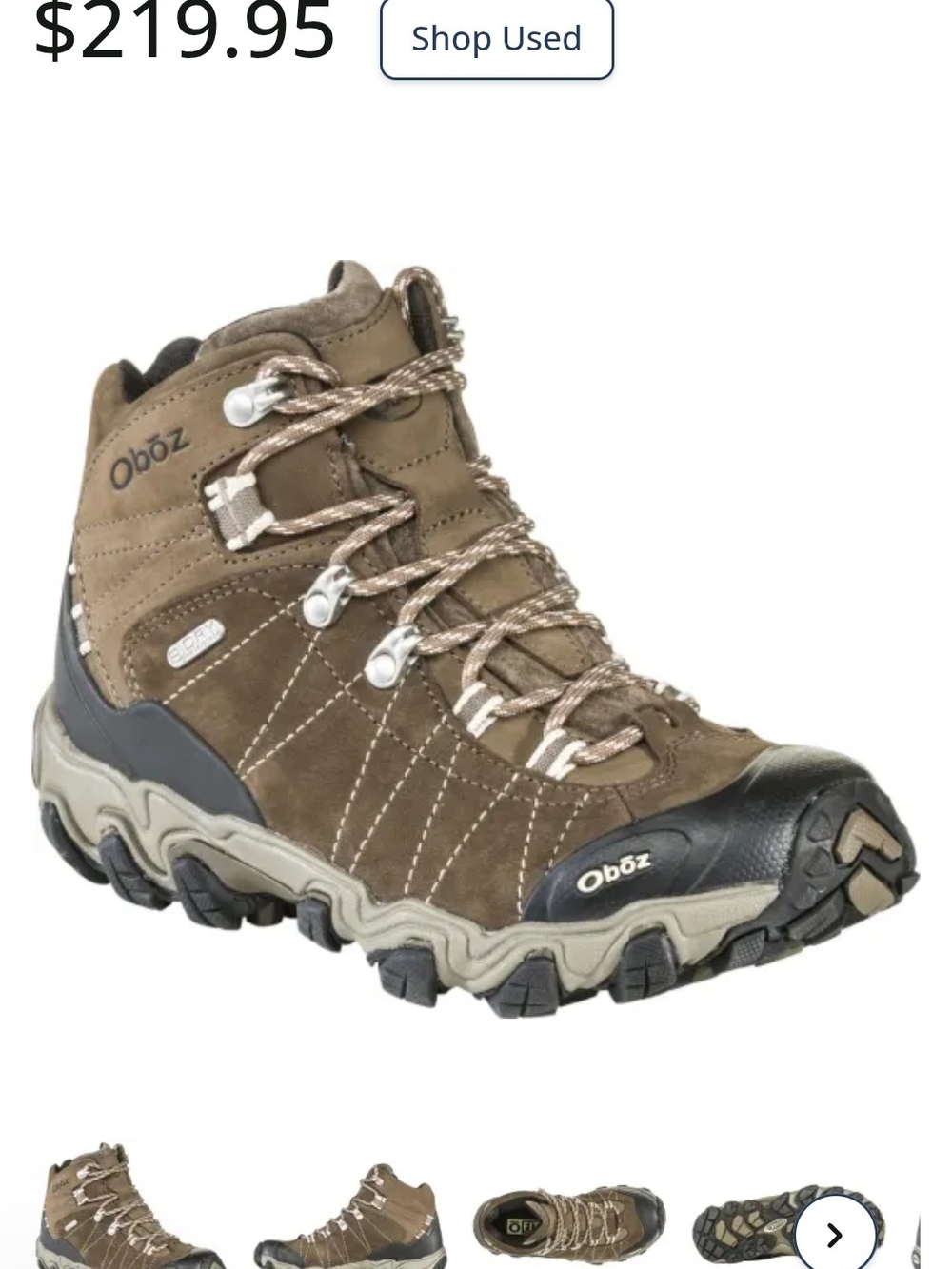 Oboz Women’s Brown Lace-Up Hiking Boots